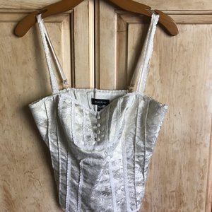 Vtg BEBE Bustier Corset Tank Top / Silk Nylon and Lace / Medium